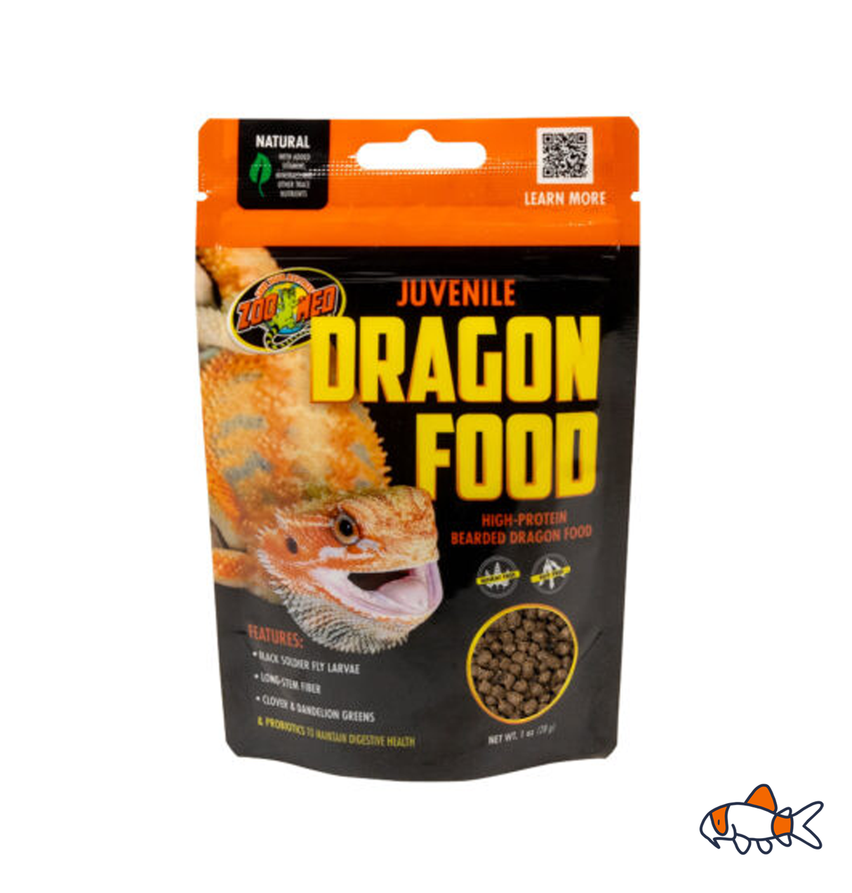 Natural Bearded Dragon Food (Juvenile) Green Banna/Probiotic (28g)