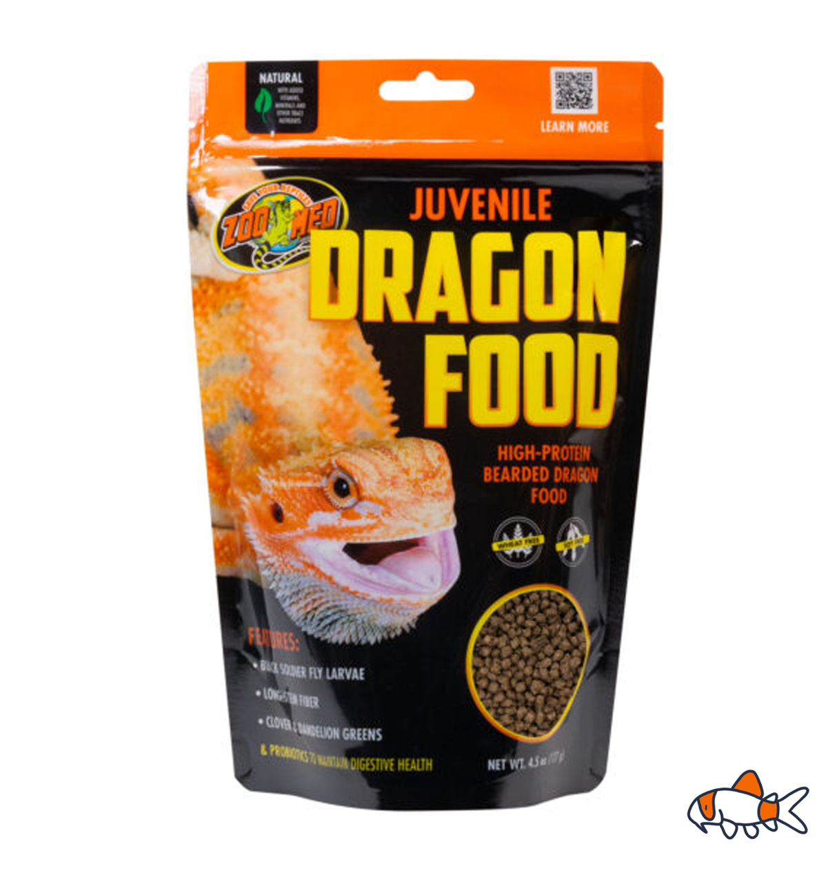 Natural Bearded Dragon Food (Juvenile) Green Banna/Probiotic (127g)