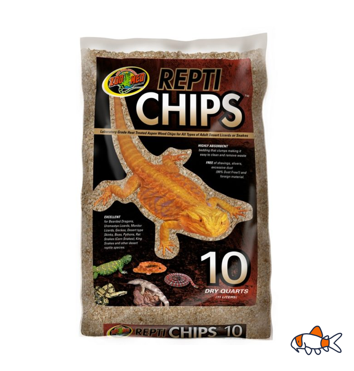 ReptiChips Laboratory Grade Heat Treated Aspen Wood Chips (11 Liters)