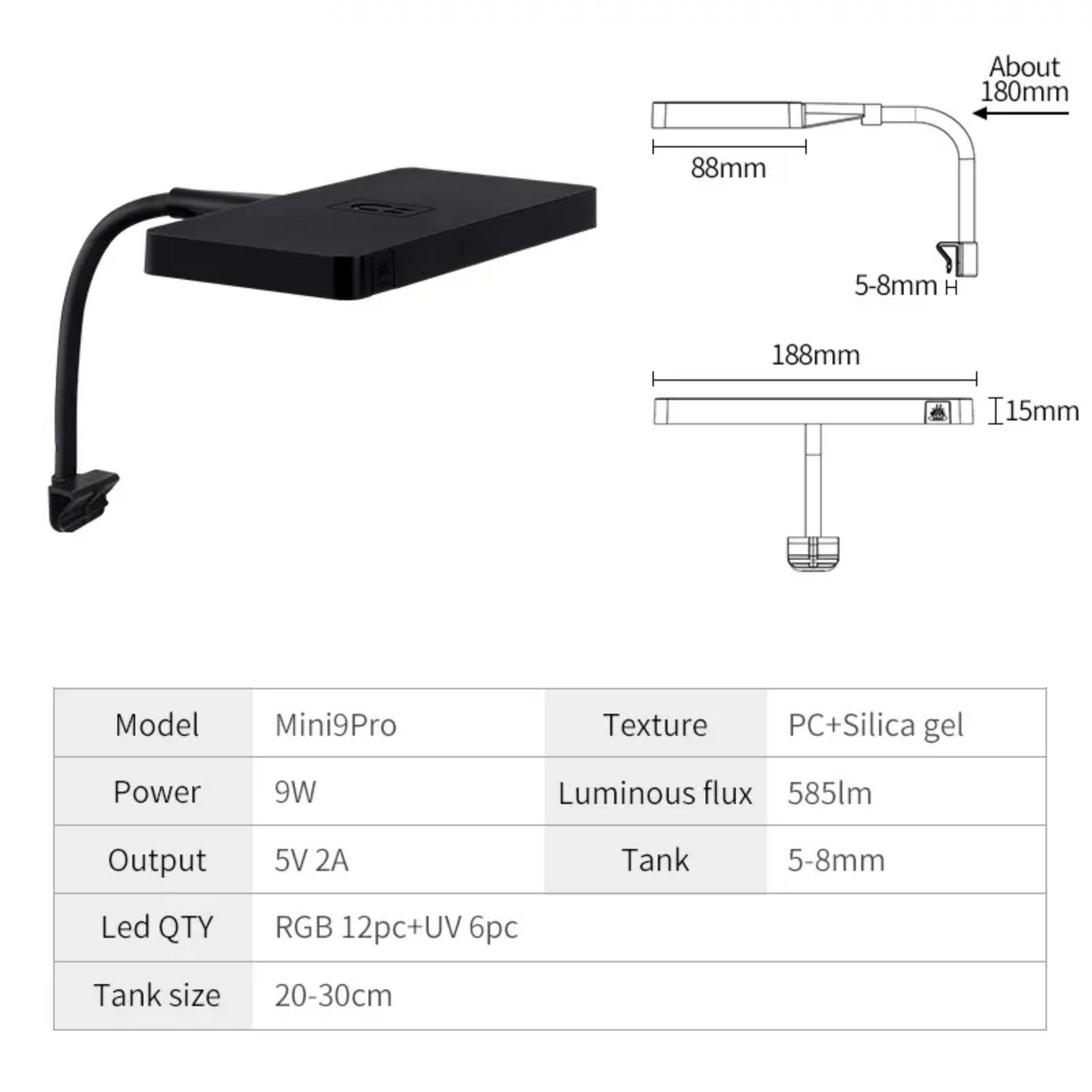 Week Aqua Mini9Pro RGB-UV LED v2.0