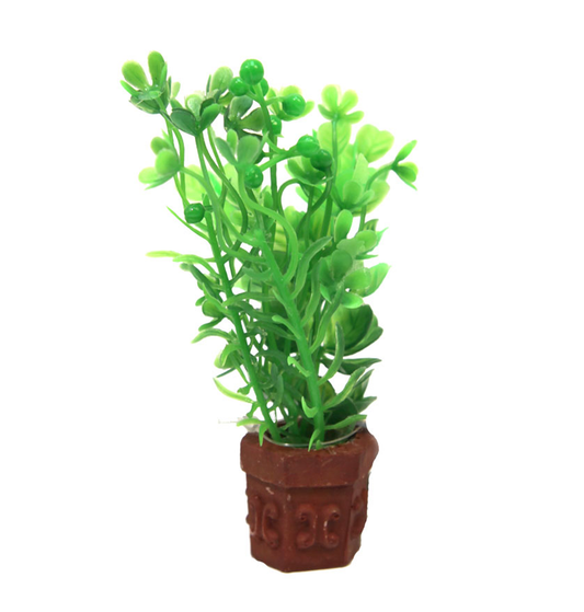 Aqua One Ornament - Betta Pot Plant Mixed Green Plants 10cm