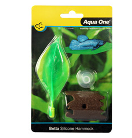 Aqua One Silicone Betta Leaf Hammock With Bark 4.5 X 12cm
